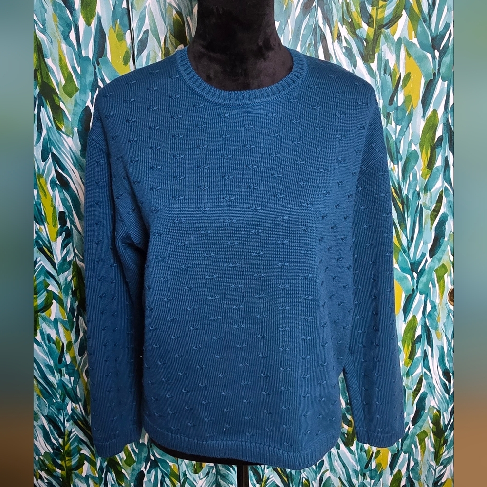St. John Sport Teal Textured Sweater